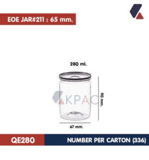 กระป๋องพลาสติก-PET-ฝาดึง-รุ่นQE280-ปริมาตร-280-ml.-1-ลังบรรจุ-336-ชุด